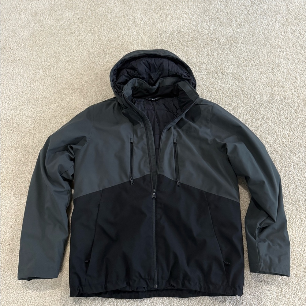 Men's Black and Gray North Face Jacket